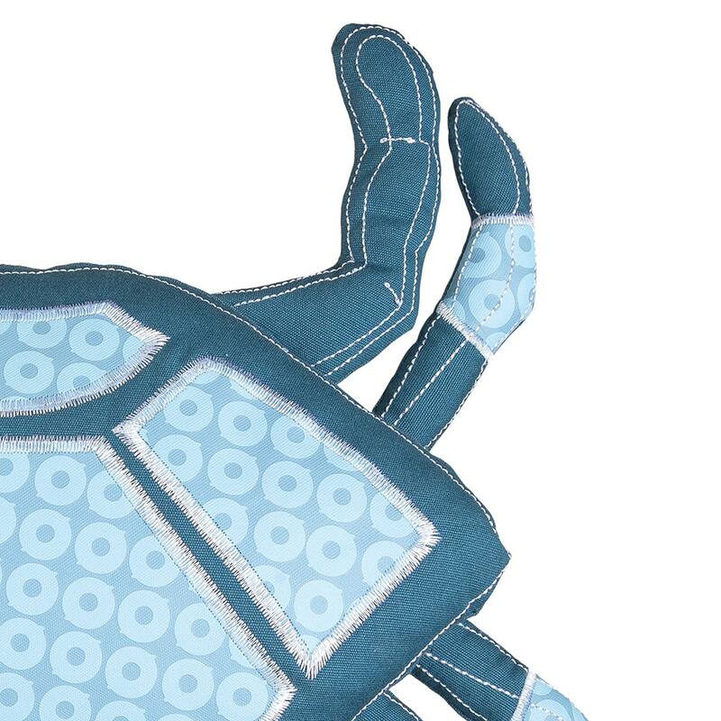 14" x 15" X 3.5" Crab Shaped Applique and Embelishe Throw Pillow