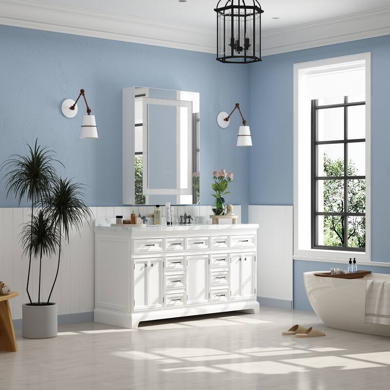 Wall LED Bathroom Cabinet with Lighting and Defogger Medicine Cabinet