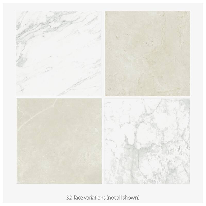 Merola Tile Reve Checker Blanc with Beige 23-1/2" x 23-1/2" Porcelain Floor and Wall Tile