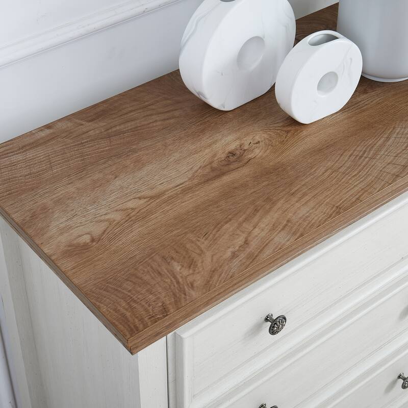 Beige Modern 5-Drawer Dresser, Stylish Closet Organizer Solution