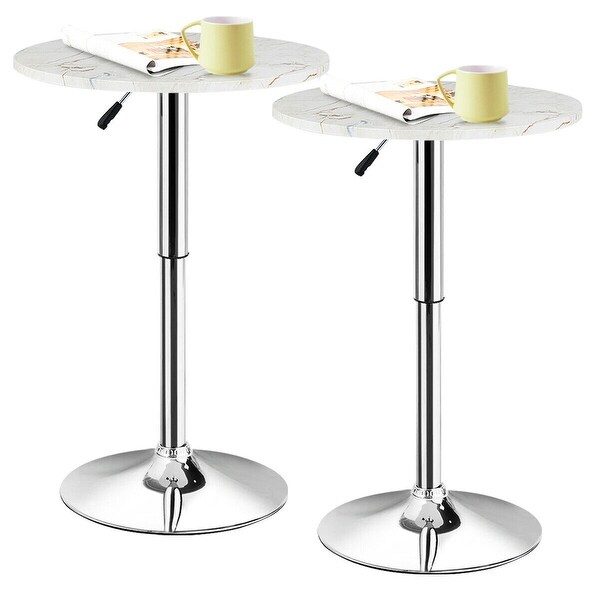 Shop Gymax Set of 2 Round Pub Table Adjustable Swivel ...