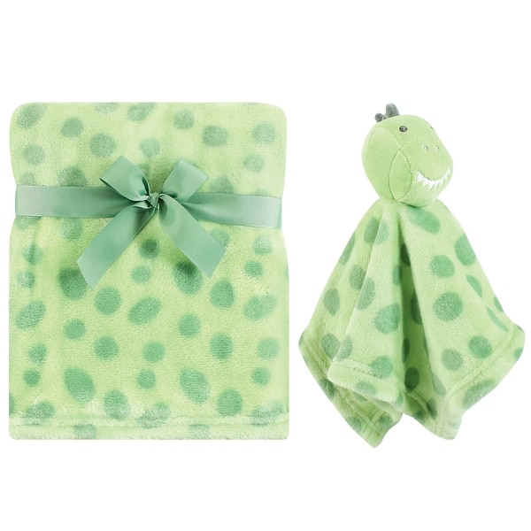 slide 1 of 1, Hudson Baby Infant Boy Plush Blanket with Security Blanket, Trex, One Size - Trex - One Size One Size - Trex