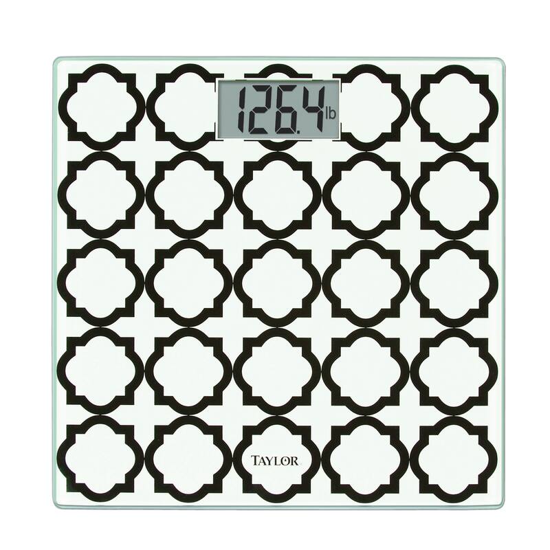 Taylor Digital Bath Scale with Black and White Lattice Design
