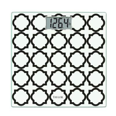 Taylor Digital Bath Scale with Black and White Lattice Design