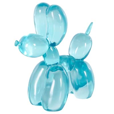Resin Dog Tinted Balloon Sculpture - Light Blue, Green or Pink - Roche River Decor