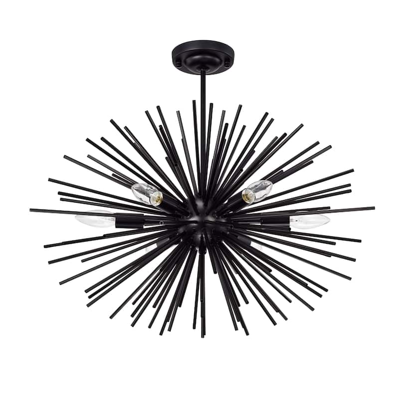 Lorena Sputnik Black 6-Light Industrial Chandelier