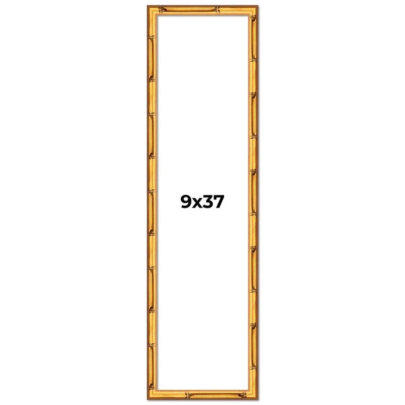 9x37 Frame Gold Bamboo Picture Frame Modern Photo Frame Includes UV Acrylic Shatter Guard Front Acid Free Foam Backing Board