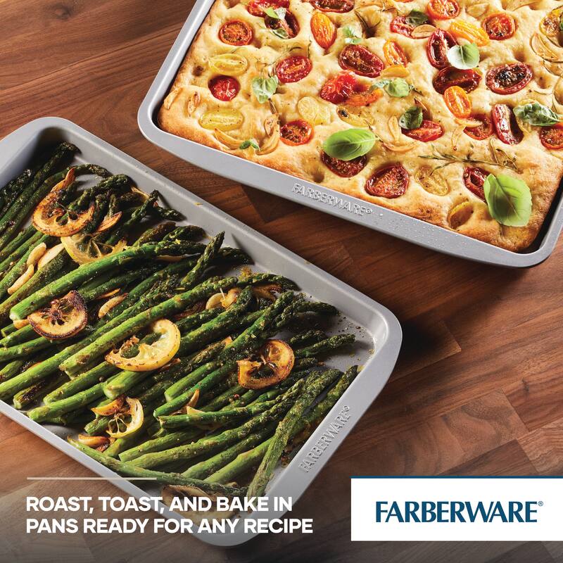 Farberware GOLDEN BAKE Bakeware Nonstick Sheet Pan Set, 2-Piece, Gray