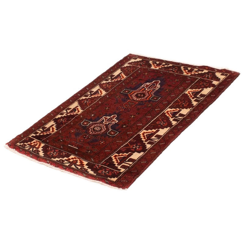ECARPETGALLERY Hand-knotted Andelz Red Wool Rug - 3'7 x 5'1