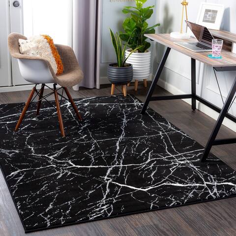 Artistic Weavers Bato Abstract Black Stone Modern Area Rug