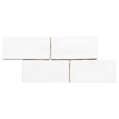 The Tile Life Talavera 3x6 White Glossy Ceramic Subway Wall Tile