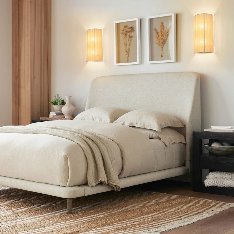 2-Light Modern Boho Natural Ivory/Black Hand-Woven Rope Fabric Flush Mount Wall Sconces