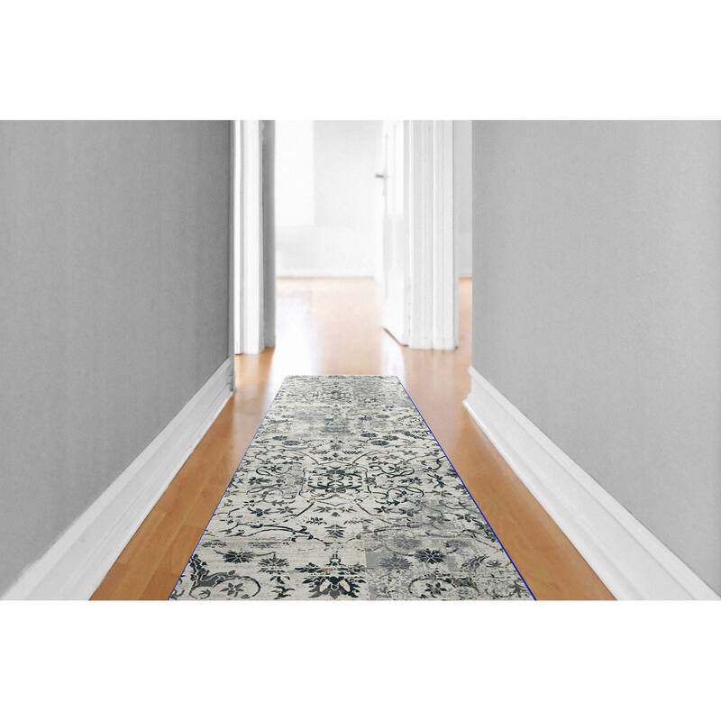 Dynamic Rugs Quartz Traditional Area Rug - 2'2' X 7'7 - Light Grey