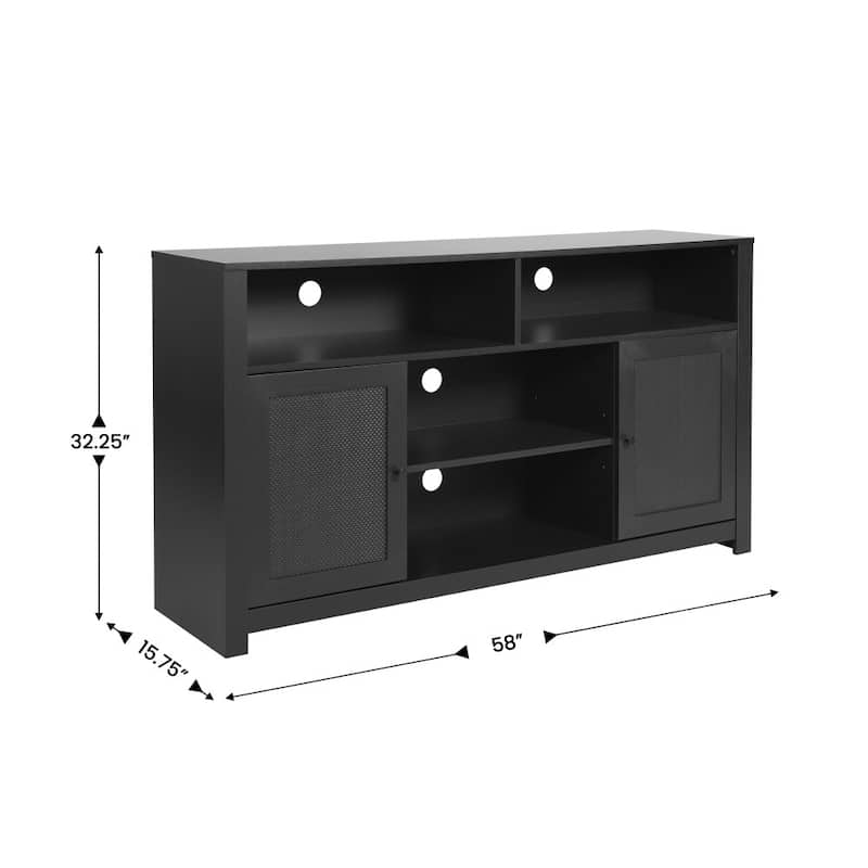 58" Sideboard with 2 Soft Close Doors and Adjustable Shelf - 58"W x 15.75"D x 32.25"H