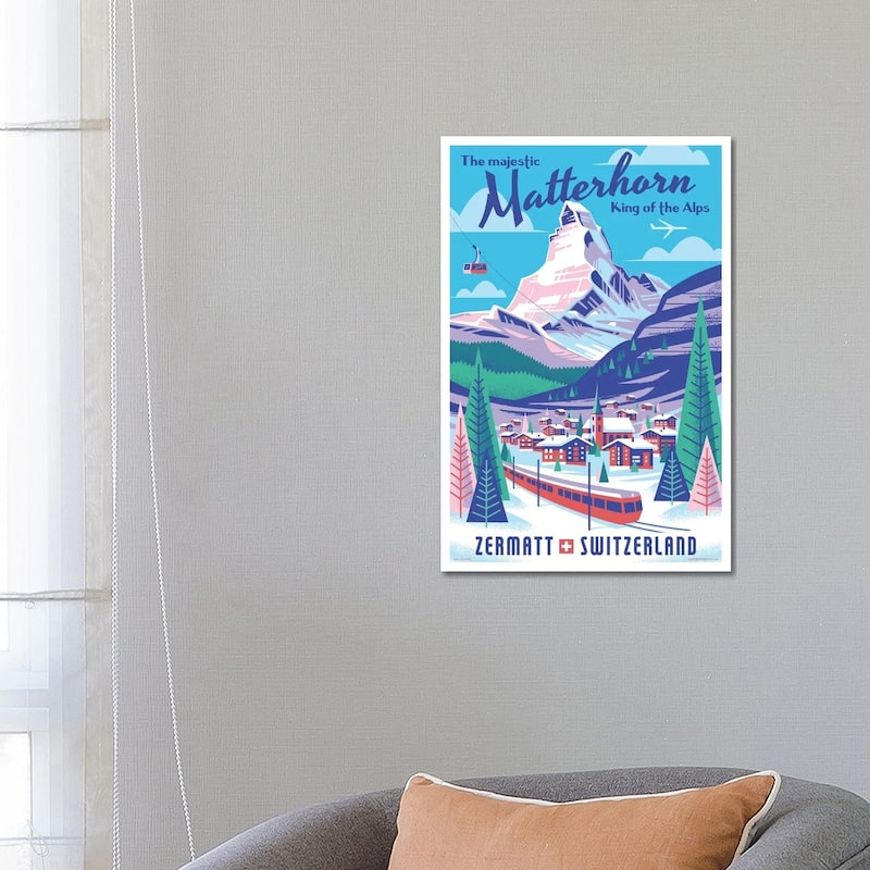 iCanvas "Matterhorn Switzerland Travel Poster" by Jim Zahniser Canvas Print - 26x18x1.5