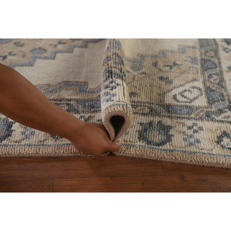 Geometric Moroccan Indian Area Rug Handmade Wool Carpet - 5'3"x 7'11"