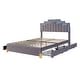 preview thumbnail 41 of 66, Queen/Full Upholstered Platform Bed with LED Lights & 4 Drawers