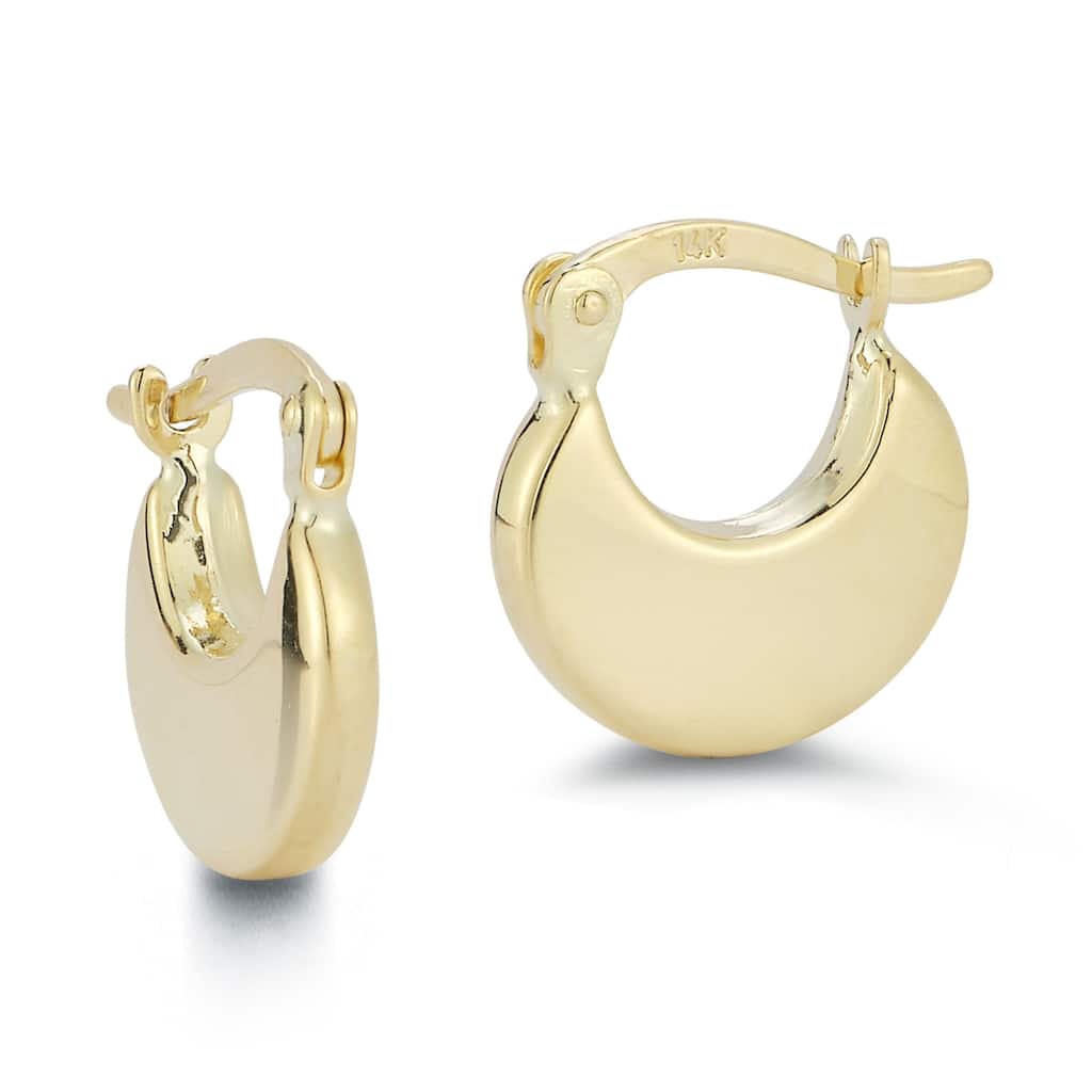 Soleil 14K Gold Crescent Huggie Earrings