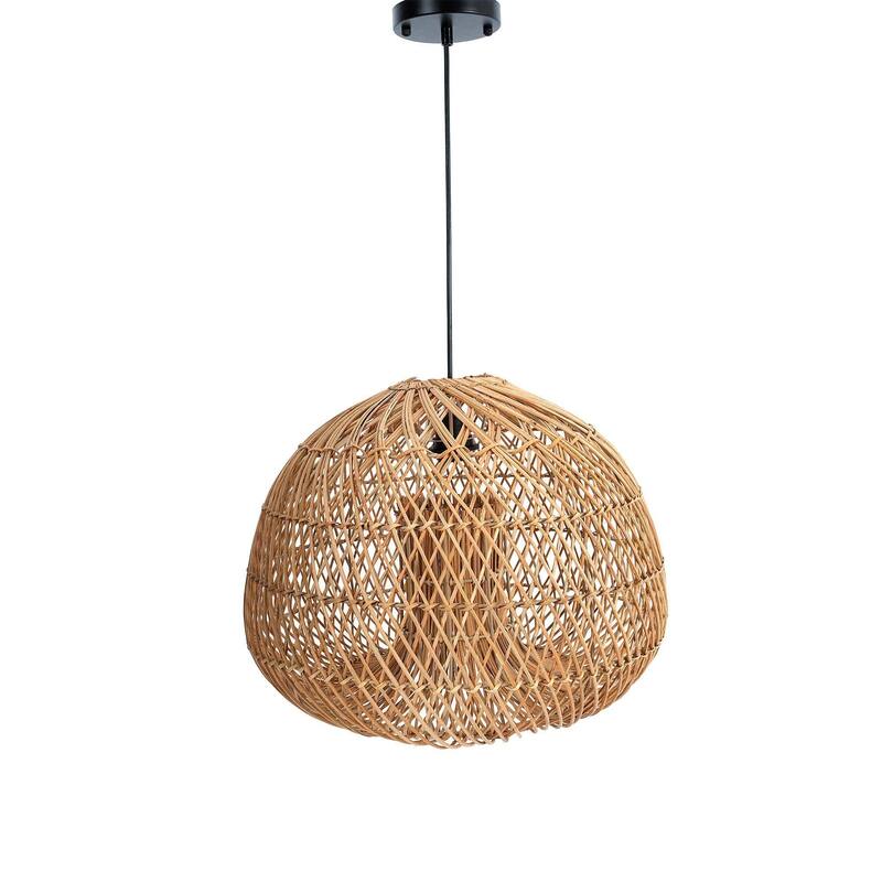 Glow Chandelier with Rattan Shade - Medium