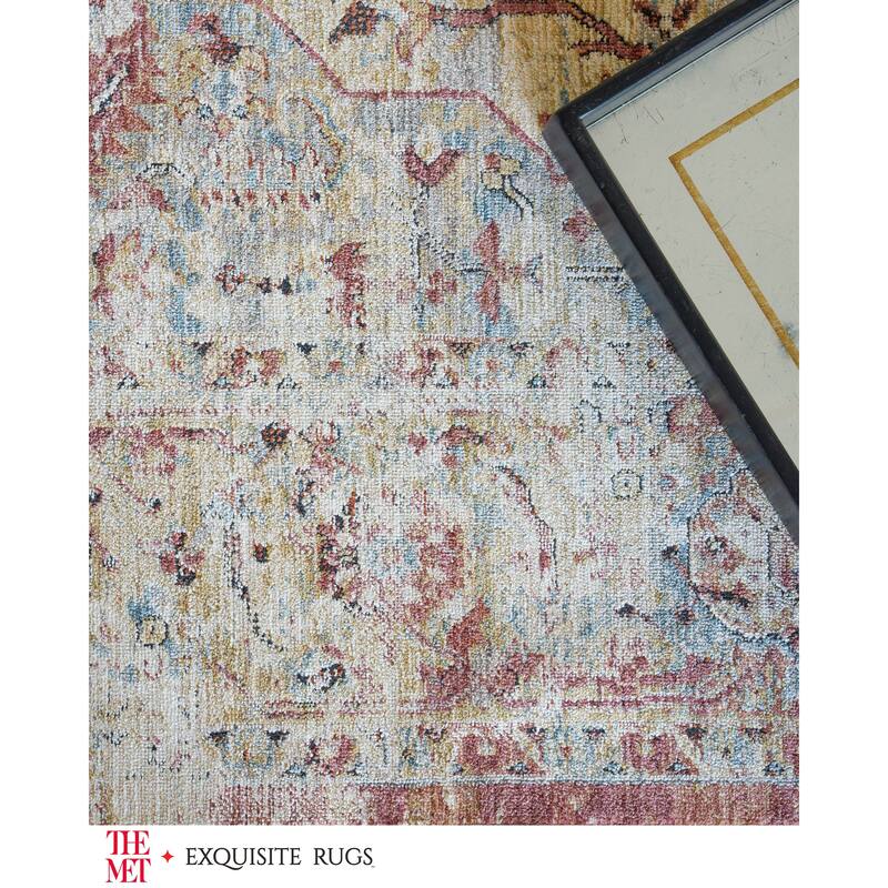 The Met X Exquisite Rugs Antique Loom Beige/Rust Area Rug.
