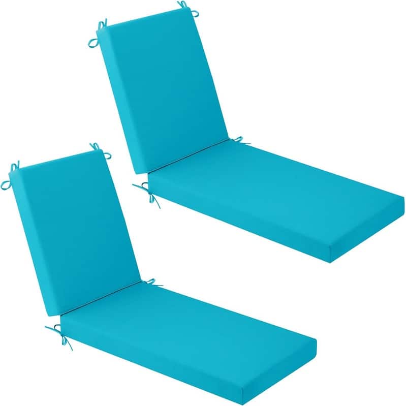 WINSOON Chaise Lounge Cushions Outdoor 80 x 26 x 3 Inch - Blue x2