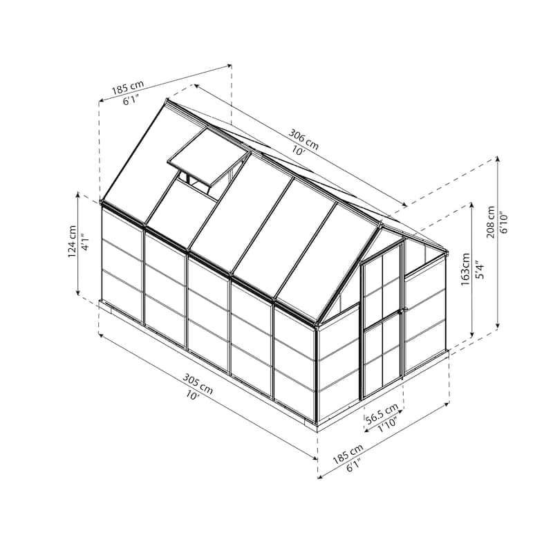 Hybrid 6 ft. Green/Clear DIY Greenhouse Kit