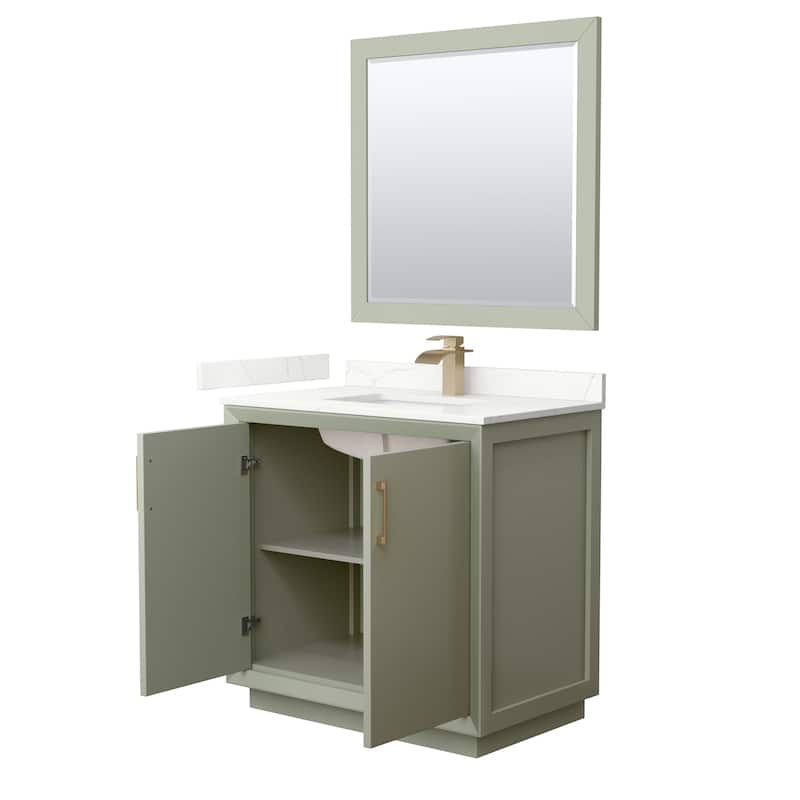 Wyndham Collection WCF414136S-QTZ-UNSM34 Strada 36" Free Standing