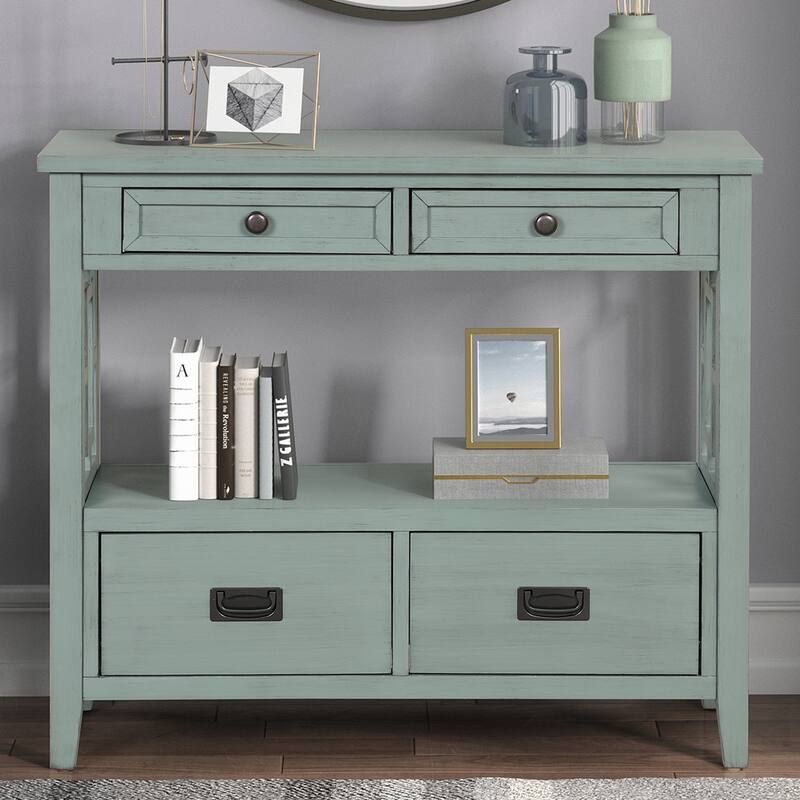 36-inch Modern Multifunctional Solid Pine Console Table