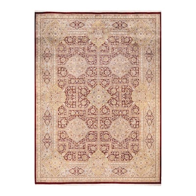Overton Hand Knotted Wool Vintage Inspired Traditional Mogul Red Area Rug - 9 x 12