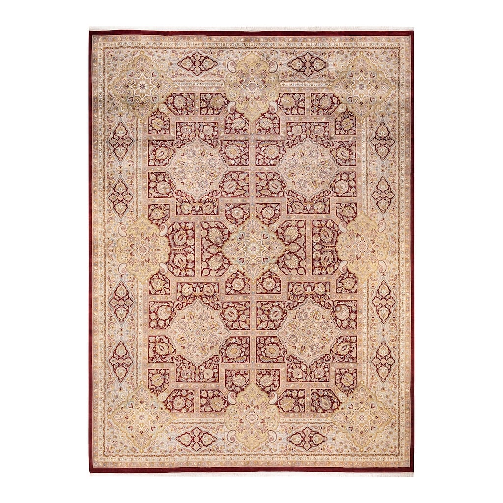 Overton Hand Knotted Wool Vintage Inspired Traditional Mogul Red Area Rug - 9 x 12