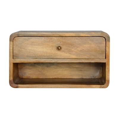 Artisan Furniture Solid Wood Floating Curve Open Slot Nightstand