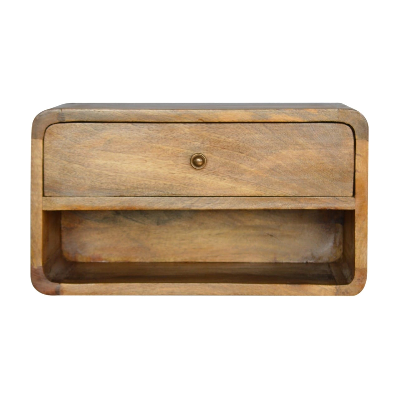Artisan Furniture Solid Wood Floating Curve Open Slot Nightstand