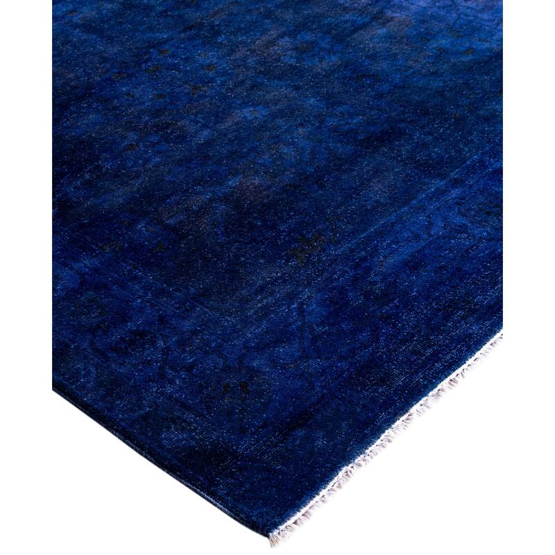 Overdyed One-of-a-Kind Hand-Knotted Area Rug - Purple - 3' 0" x 17' 5"