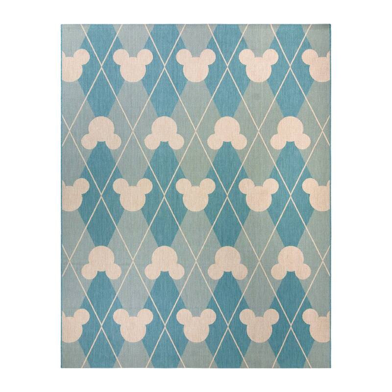 Disney Mickey Mouse Studio Modern Classic UV Protected Polypropylene Flatweave Indoor/ Outdoor Area Rug Collection