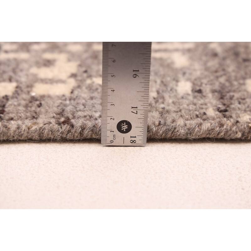 ECARPETGALLERY Hand-knotted Elysian Dark Grey Wool Rug - 7'11 x 9'11