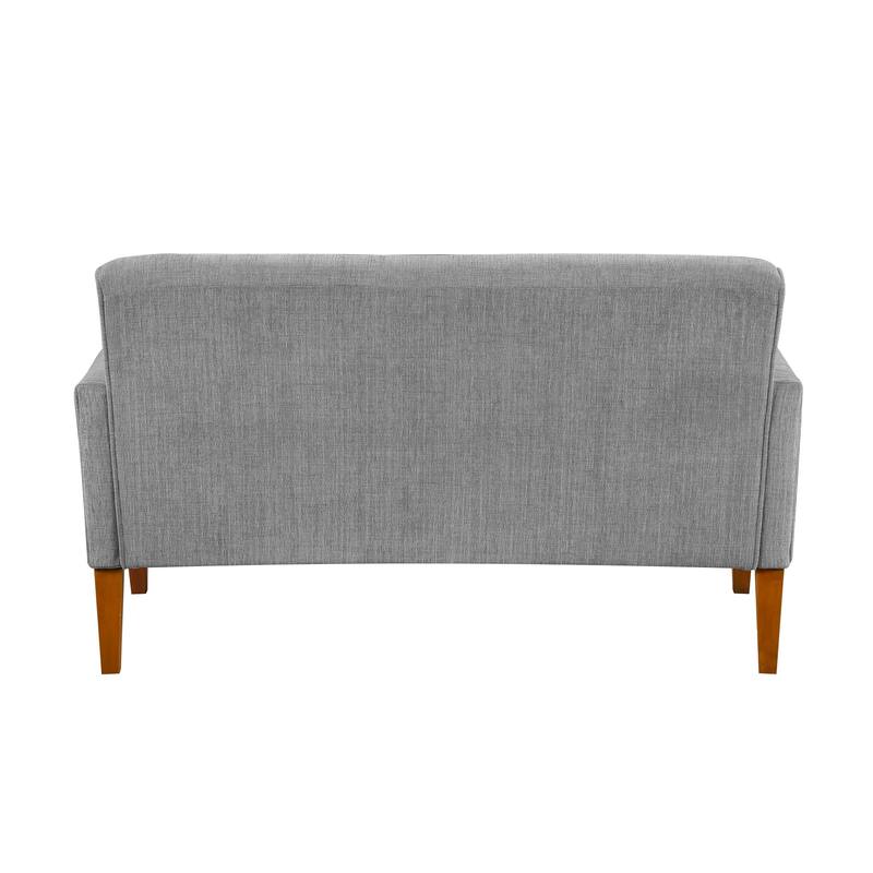 Modern Living Room Furniture Loveseat Gray Chenille Upholstery Pocket Coils Solid Wood Legs Furniture 1Pc