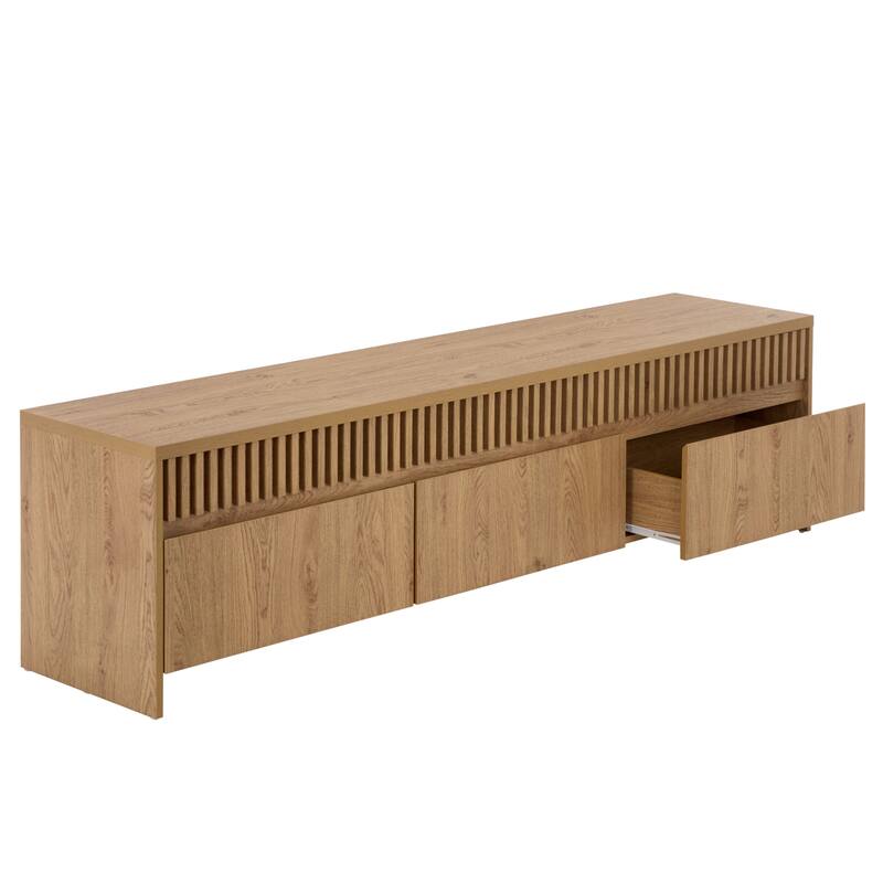 SAFAVIEH Masa 3-Drawer Entertainment Media Console for TVs up to 75", Modern Storage TV Stand for Living Room