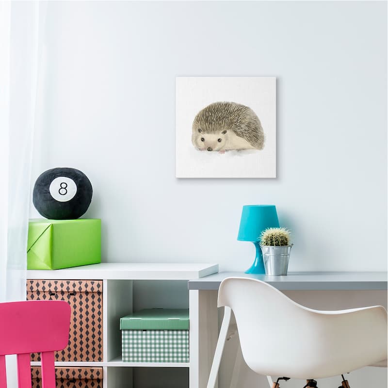 Stupell Adorable Hedgehog Illustration Nursery Woodland Animal Canvas ...