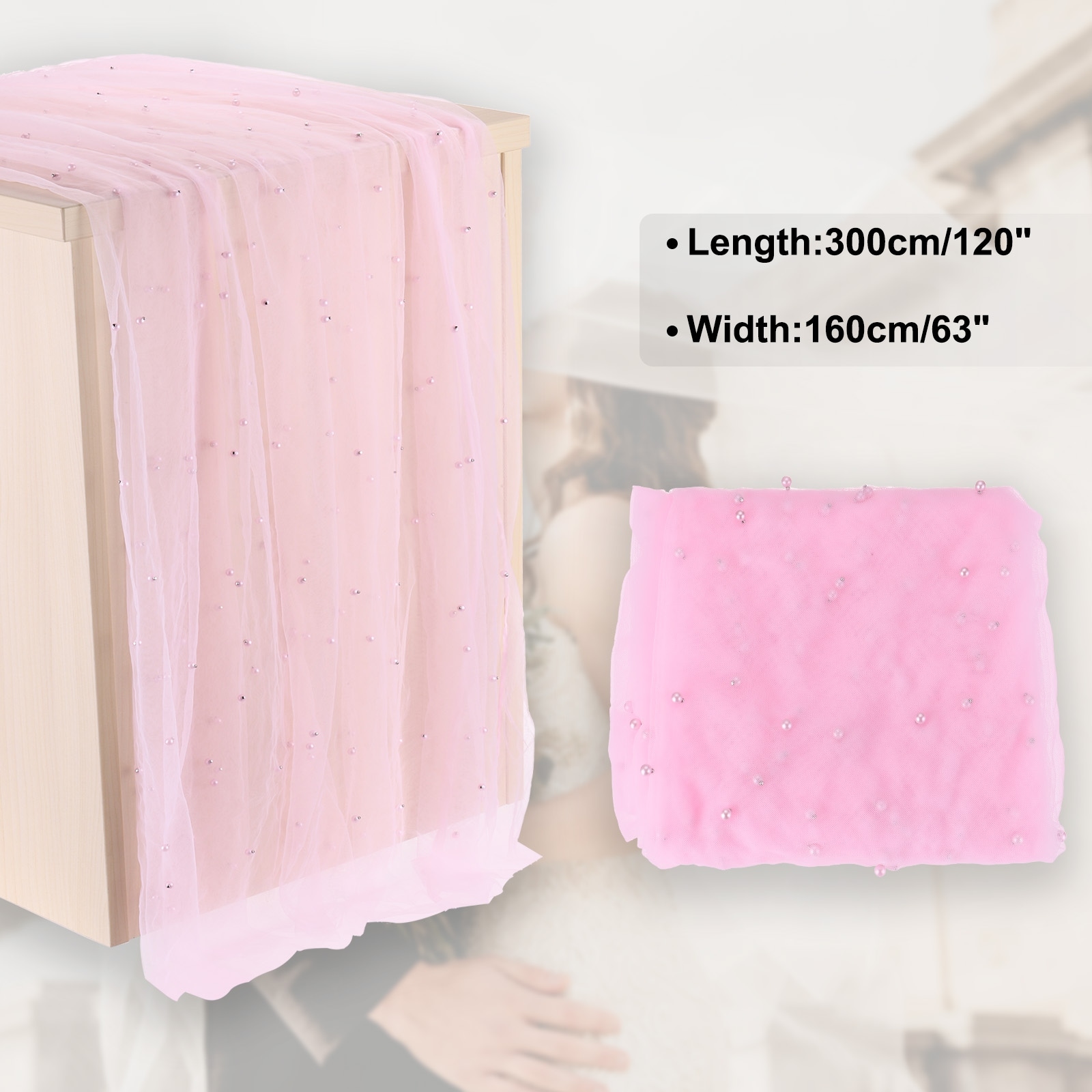 Table Runner Pearl Table Cloth Wedding Decoration - 63 x 120 Inch