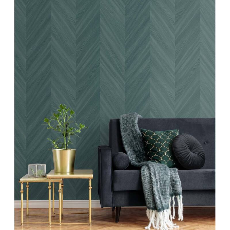 Seabrook Designs Chevron Wood Embossed Vinyl Unpasted Wallpaper