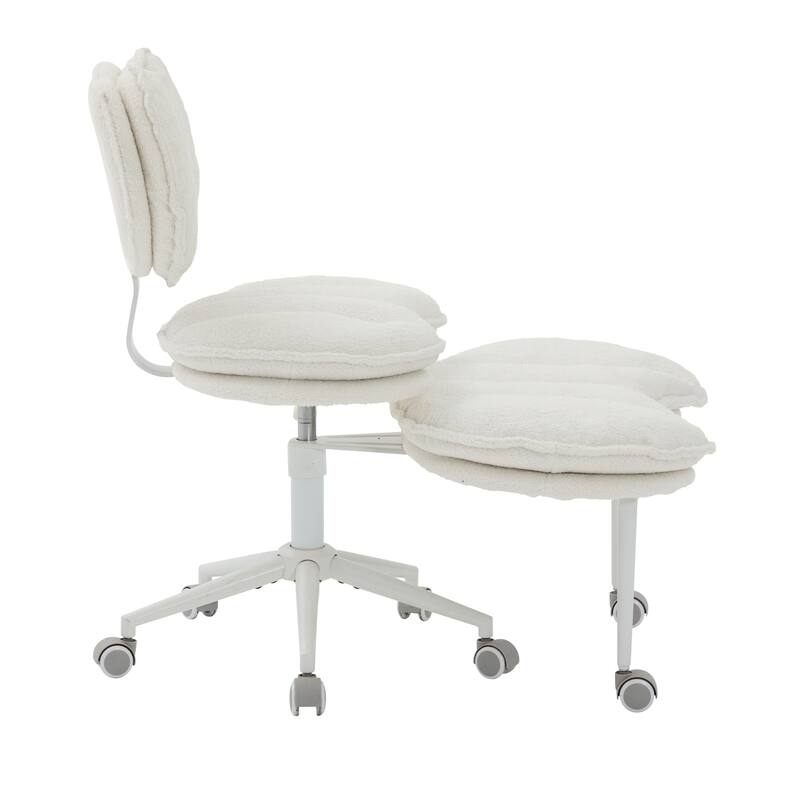 Meditation Chair Plus, Teddy Fleece Double-Layer Padding Cross Legged Rolling Chair for ADHD, Criss Cross Desk Chair