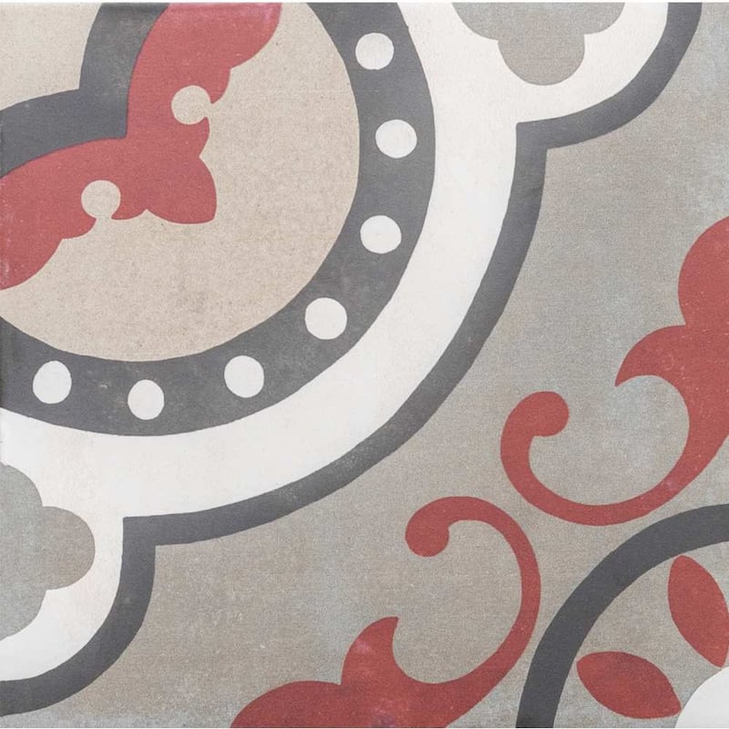 Art Deco 8x8 Matte Porcelain Encaustic Tile - Floor, Wall & Backsplash