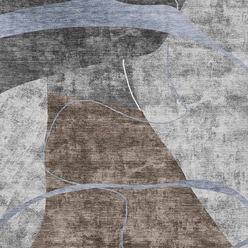 HomeRoots Abstract Transitional Rectangle Outdoor Rug