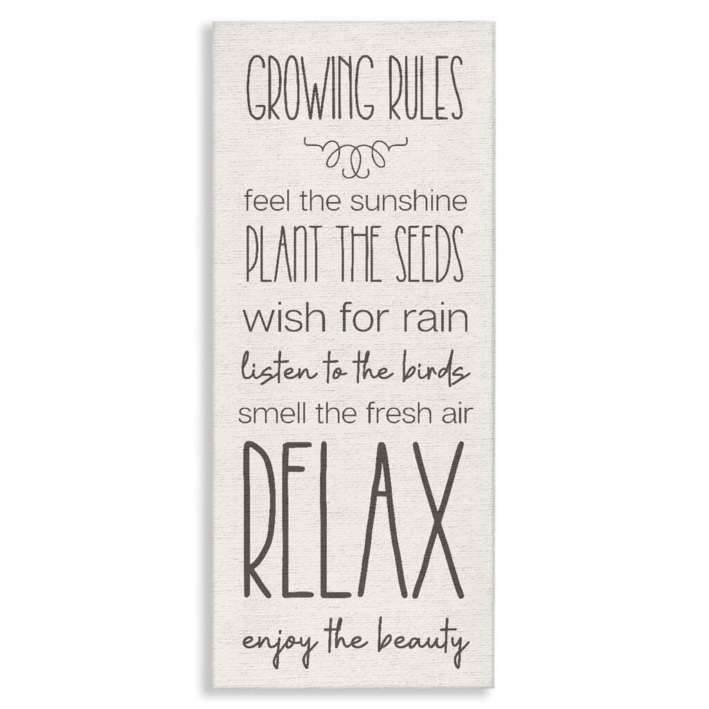 Stupell Serene Gardening Rules Canvas Wall Art Design By Lil' Rue