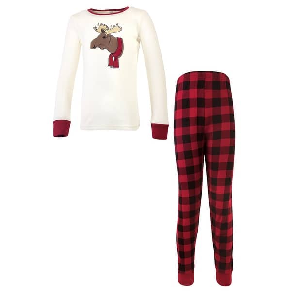 slide 1 of 1, Touched by Nature Baby, Toddler and Kids Unisex Holiday Pajamas, Kids Moose 12-18 Months - Moose