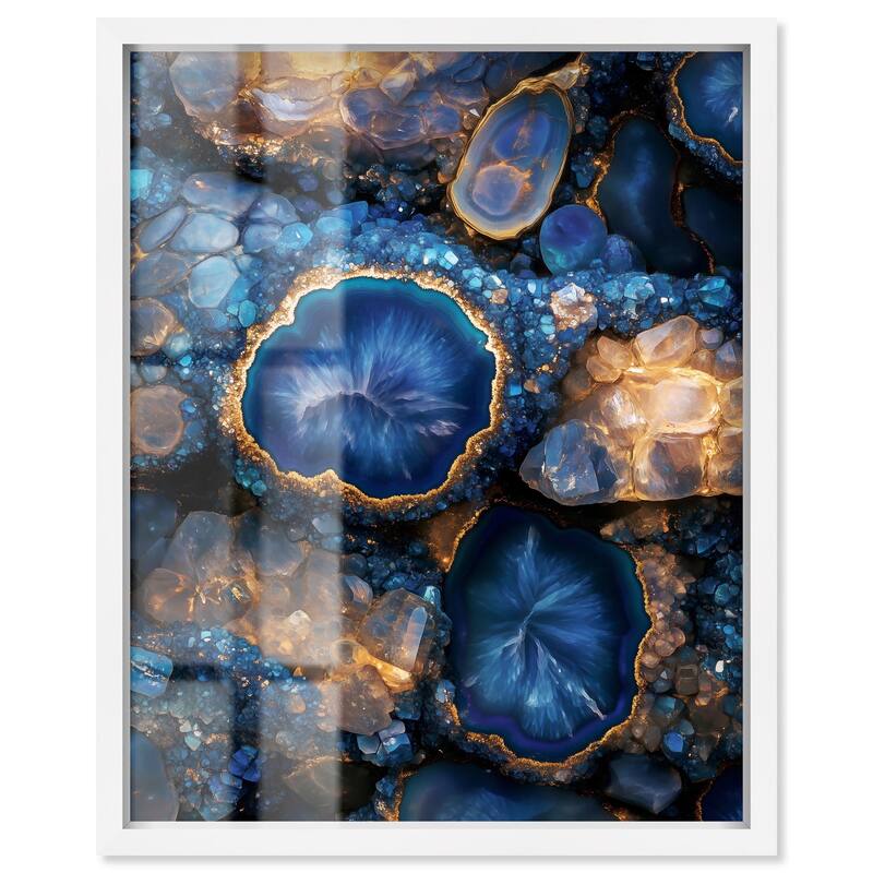 Oceanic Gold Sparkle Shadowbox by Art Remedy - White - 20" x 24"
