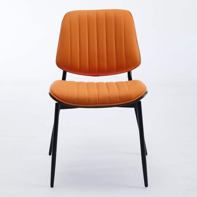 GDF Studio - Classic Upholstered Dining Chair with Metal Legs and Ergonomic Curved Back (Set of 2)