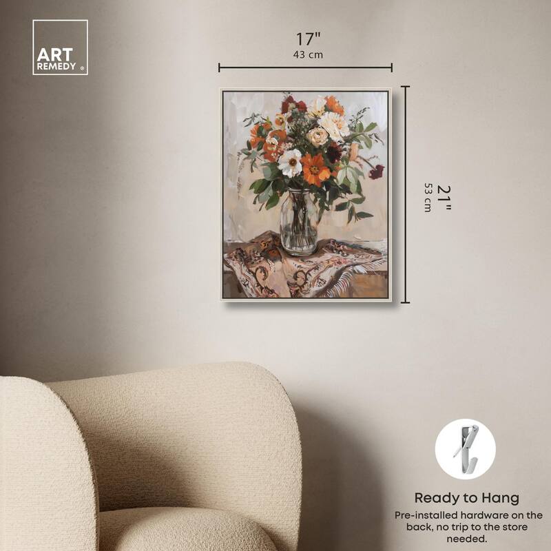 Delicate Glass Vase and Flowers Canvas by Art Remedy