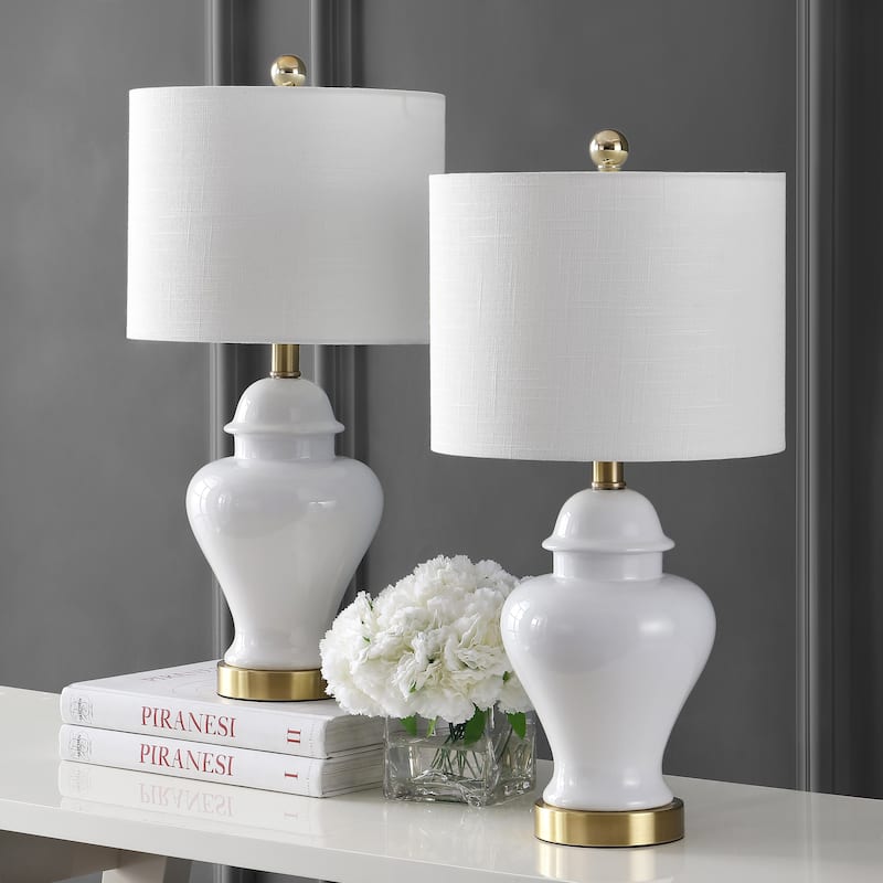 Chi 25" Sea Grass LED Table Lamp, Natural (Set of 2) by JONATHAN Y