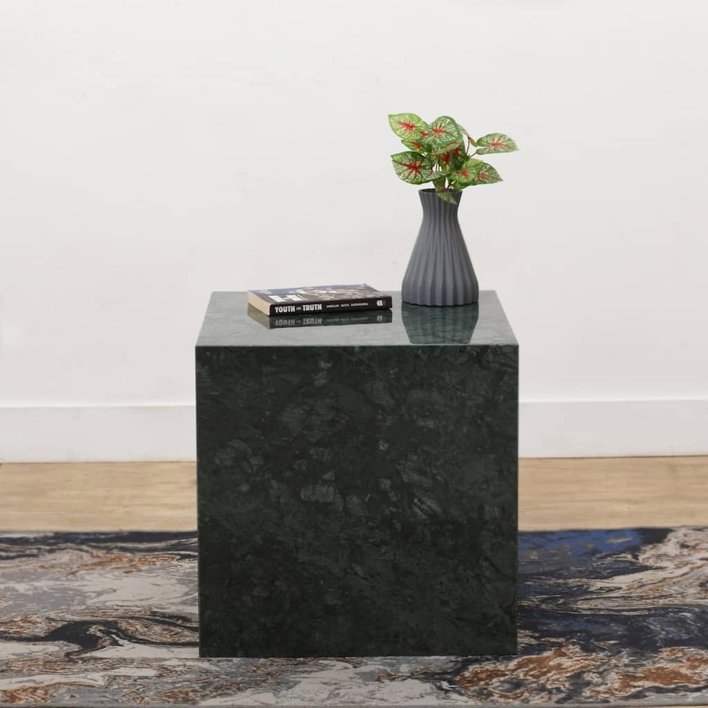 Geometric Cube Side Table - 18" - Green